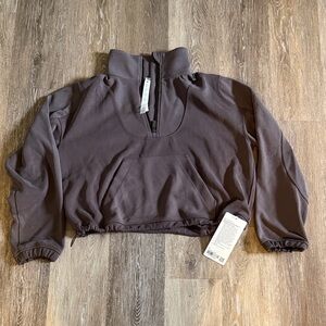 Lululemon Athletica Softstreme Ribbed Half-Zip in Brown